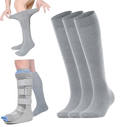 TJHDSF Medias de Compresión para Mujer Y Hombre, Corrección Calcetines Médicos Transpirables, Enfermeras, Ciclismo, Viajes en Avión, Running (FR/ES, Letras, Talla única, Regular, Regular, Gris 3)