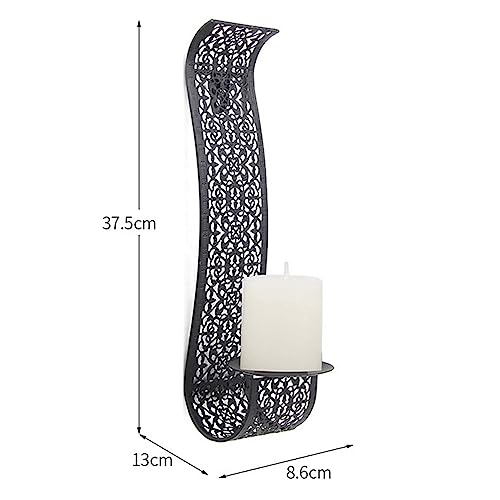 Candelabro de pared triple tipo estantería aplique para velas de pilar 6