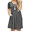 Tralilbee Women's Plus Size Short Sleeve Dress Casual Pleated Swing