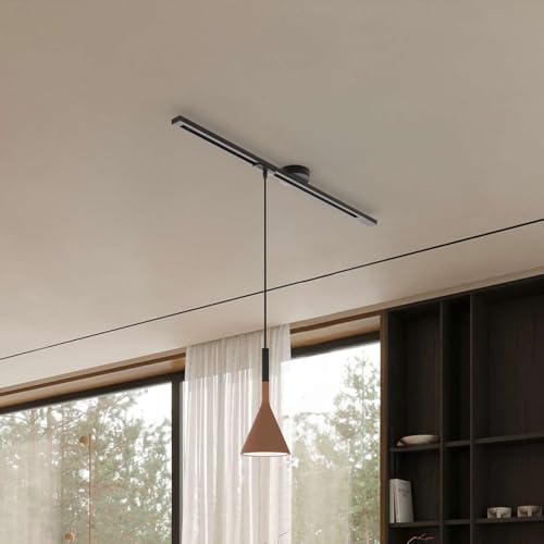 Rail de Plafond pour Lampe, Rotation à 360°, Position du Lustre Ajustable, Installation Multiple pour Lustre d'Intérieur, Vertigo, etc. (Contient 3 En-têtes de Piste)