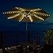 Patio Umbrella Lights Cordless Lighting with Remote Control 8 Brightness Mode LED Patio Light Wireless Battery Operated Waterproof for Patio Backyard Umbrella Outdoor Garden Decor