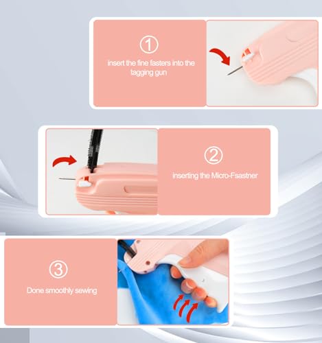 Stitchy Quick Clothing Fixer, Mini Stitch Gun für Kleidung mit 6 Ersatznadeln&5000 0.19“ Befestigungen, Stitchy Tag Gun Kit für Kleidung für Nähen Quilten Säume