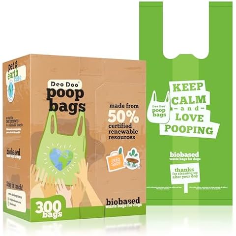 Deo Doo Biodegradable Dog Poop Bags with Handles Cover