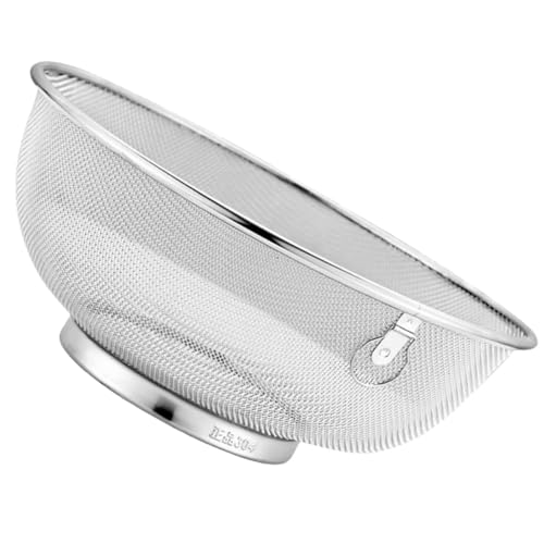 CATIEBYE Stainless Steel Fine Mesh Colander and Strainer Basket 20Cm Kitchen Sieve for Oil Filtering, Soybean Milk, and Rice Draining, Food Strainer for Home Cooking and Frying Cleanup
