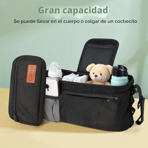 Miniatura 4 de Regalos De Elefante Blanco Para Adultos: Organizador Universal De Cochecito Guiseapue Con Soporte Para Tazas, Carrito Para Cochecito Con Correa Para El Hombro, Accesorios Para Bebés Para Uppababy