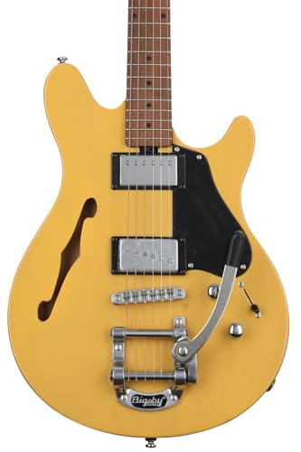 Sterling By Music Man Valentine Chambered Bigsby Electric Guitar - Butterscotch