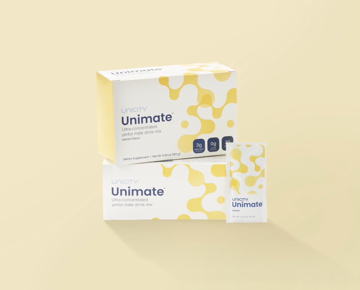 Unicity Yerba Mate Drink, Unimate Natural Lemon Powder - 30 Stick