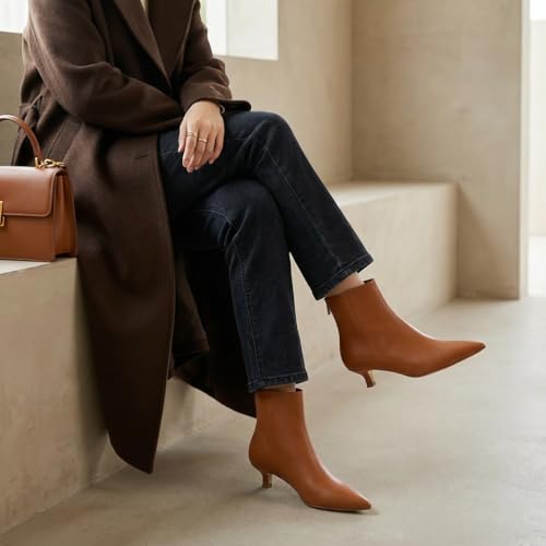 Image of CUSHIONAIRE Women's Barbi Pointed Toe Kitten Heel Bootie - Soft Vegan Leather, Memory Foam, Wide Widths, and Back Zipper