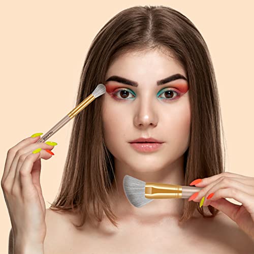 MAANGE Makeup Brush Set 25Pcs Professional Make up Brushes Travel Foundation Blush Angle Eyeliner Blending Concealers Eyeshadow Brush Premium Synthetic Make up Brushes Set with Gift Box - Image 5