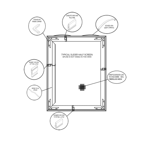 Custom Window Screen Replacement - Fully Assembled, Extruded, Slider Screen (SL5). The SL5 Uses Two Leaf Springs to Help Secure the Screen in Your Window & Pull Rail for Easy Installation & Removal