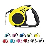 LIEVUIKEN Retractable Dog Leash Automatic Telescopic Tractor Dog Tape, Pet Tape 10/16 FT Durable and Convenient, with Non-Slip Handle, Suitable for Small and Medium-Sized Dogs Yellow
