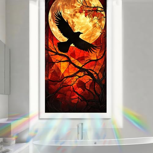 Image of Nuxovilar Frosted Spooky Halloween Pattern Window Film 17.7x39.4 PVC