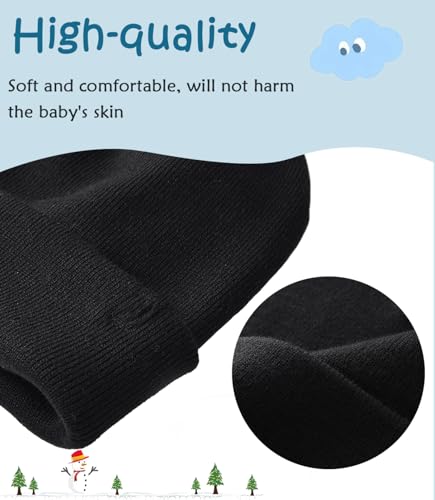 Image of Toddler Baby Beanie Hat 6 Packs, Double Layer Knit Infant Winter Hat Warm Beanies Bulk Skull Cap for Kid Boys Girls