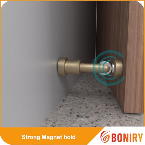 Image of Boniry Premium Magnetic Door Stopper | Durable, Stylish & Rustproof | Protects Doors | Strong Hold, Easy Installation, Perfect for Home & Office Use (1, Brass)