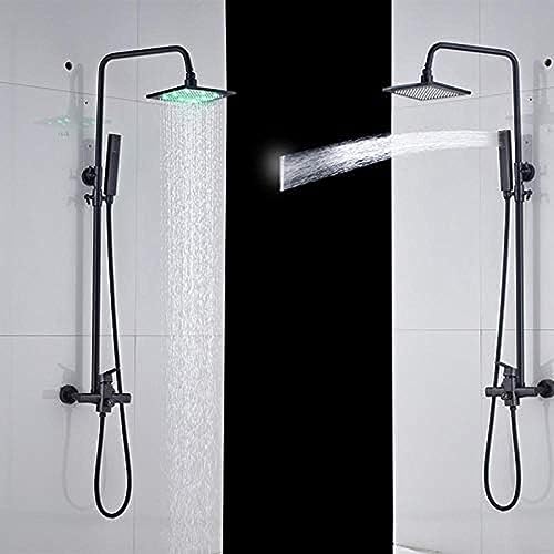Robinet de douche LED mitigeur bain mélangeur nickel brossé salle de bain