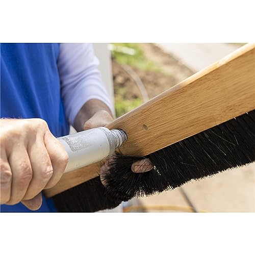 Image of MARSHALLTOWN Wood Backed Concrete Broom, 48 Inch, Assembled in the USA | 48 In Horsehair Broom Bristles in Lacquered Hardwood Block, Non-Slip Finish, Accepts Standard Broom Handle, 6599