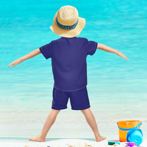 Image of 3T Toddler Boy Shorts Set Black Hawaiian Button Down Shirts Summer Outfits for Little Boy