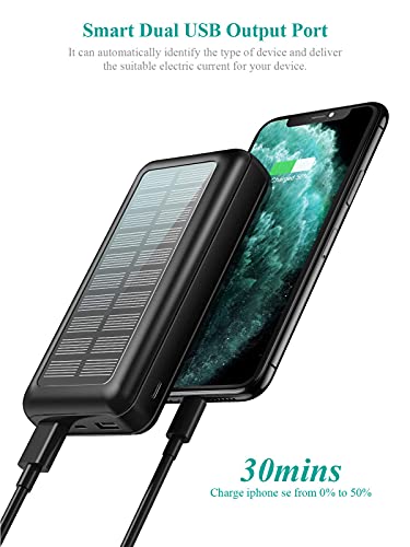 Soxono Portable Charger Power Bank - 30000Mah Solar Charger, 2 Usb Ports High-Speed Panel External Battery Pack For Iphone, Samsung Galaxy And More #TOP3