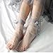 Benefeet Sox Women's Lace Sheer Socks - Fashion Girls Fancy Decorated Pearl Shiny Tulle Novelty Slouch Mesh Ankle Loose Clear Sock