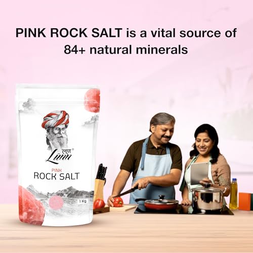 Image of LUNN 100% Pure Himalayan Pink Rock Salt (Sendha Namak) | Pack of 6 x 1kg | Chef Special Gourmet Grade from Himalayas | Natural Mineral-Rich Salt | Unrefined, No Additives | All-Purpose Cooking & Daily Seasoning