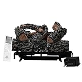 Americangaslogs 18-24 Inch Ventless Fireplace Logs Set with Remote Control, Only...