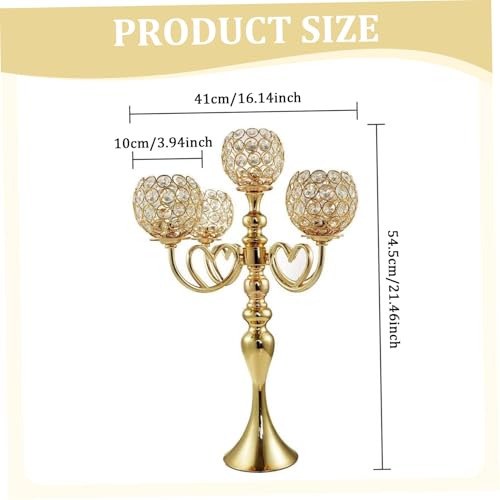 Centres de table candélabres dorés de luxe avec 5 bras pour mariage