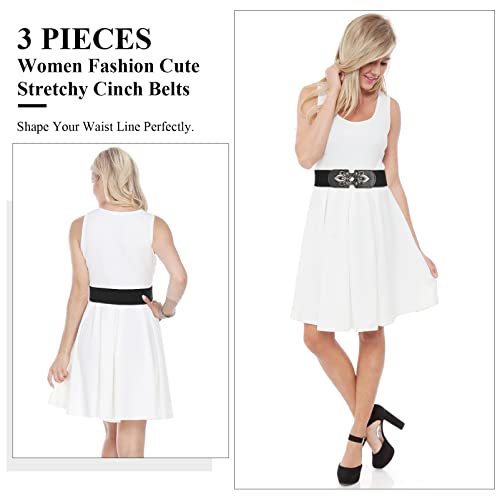 Ceinture élastique large pour femme LEACOOLKEY vintage pour robes