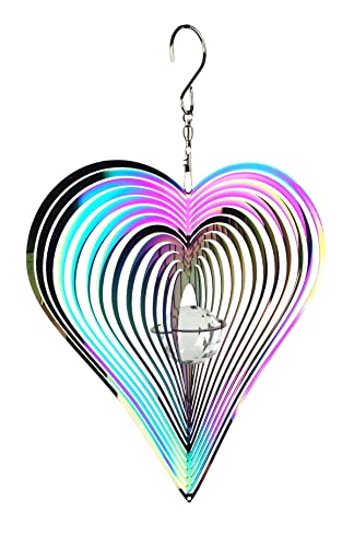 Red Carpet Studios Mirrored Iridescent Geo Spinner, Heart