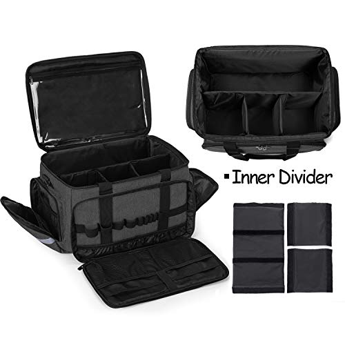 CURMIO Nurse Medical Bag With Inner Dividers and No-Slip Bottom for Home Visits, Health Care, Hospice - Gift for Nursing Students, Physical Therapists, Doctors - Black (Patented Design)