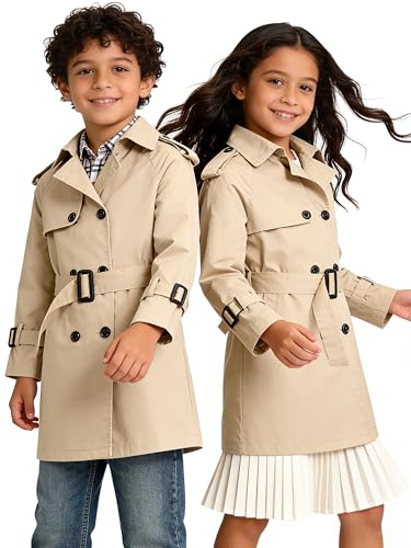 Image of Cromoncent Kids Rain Jacket, Raincoats Lightweight Waterproof Trench Coat for Boys Girls