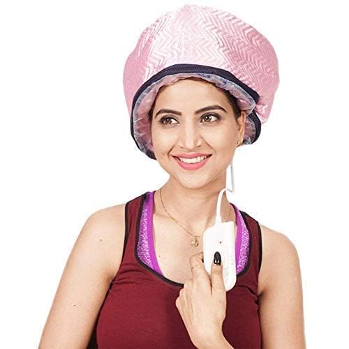 Hair Care Thermal Head Spa Cap Treatment with Beauty Steamer Nourishing Heating Cap, Spa Cap For Hair, Spa Cap Steamer For Women (PINK)