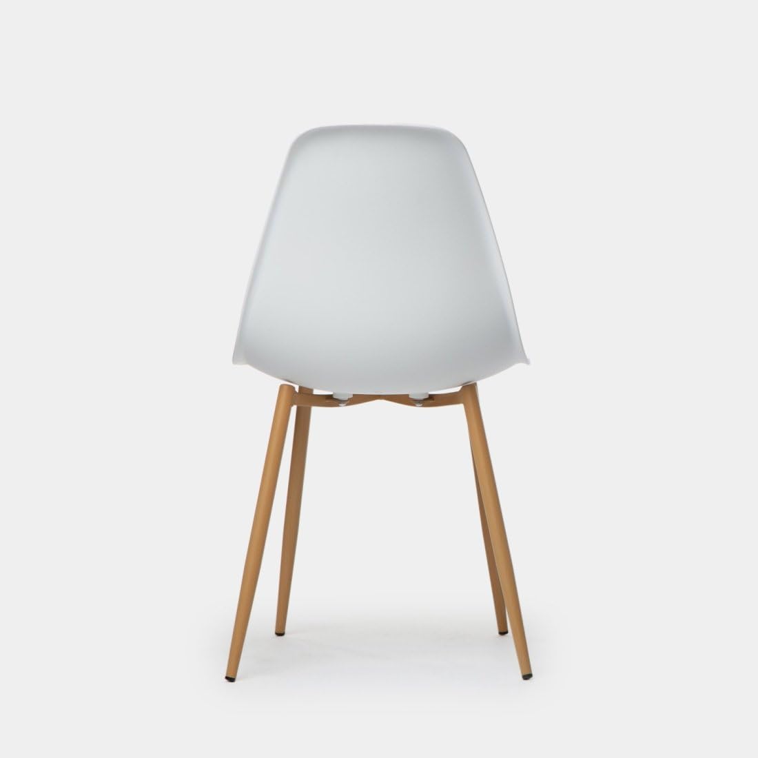 KLAST Pack 6 sillas de Comedor en Polipropileno Blanco con Pata Natural
