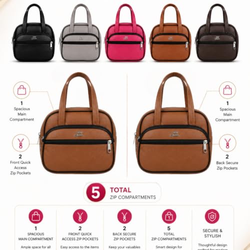 Image of Women's Stylish Trendy Leather Mini Handbag - Fashionable, Compact Purse for Casual and Formal Occasions