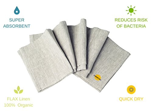 Harmony Idea 43178-394443 Natural Linen 100% Flax Bath Towel. Best Quick Dry Lightweight Towel. Grey 28 Inch X 58". thumb #2