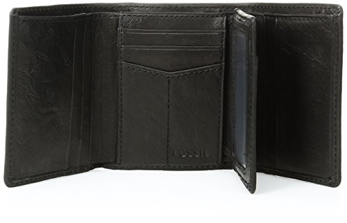 Fossil Men's Ingram Leather Trifold With Id Window Wallet, Black, (Model: Ml3289001) #TOP4