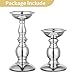 Nuptio Pillar Candle Holders Metal Candle Holder Ideal for 3 inches Candles, Silver Candle Holder for Living Room, Gardens, Spa, Aromatherapy, Incense Cones, Wedding, Party, 2 Pcs