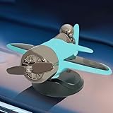 Jotekonoby Solarbetriebener rotierender Propeller-Ornament für den Auto-Innenraum – gelbe Flugzeugpiloten-Dekoration mit lichtaktivierter drehender Flugzeugfigur (blau)