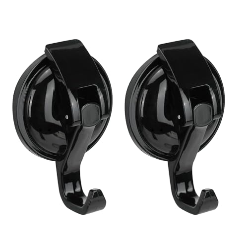 QZDAFFIC 2 Piezas Ganchos Ventosa Negro