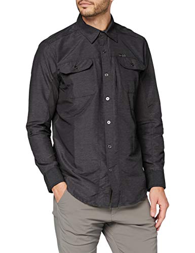 All Terrain Gear by Wrangler Men's Long Sleeve Mixed Material Shirt, Black, L