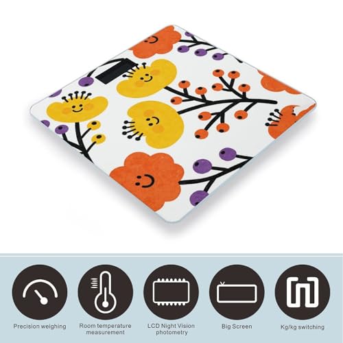 Báscula digital de baño con pantalla LED clara y plataforma de vidrio templado miniatura 3