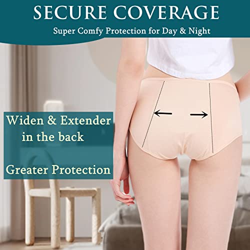 Period Underwear, Leak Proof Protective Panties for Women/Girl Menstrual Period ,Heavy Flow,Postpartum Bleeding,Urinary Incontinence(Pack of 2-5) (Multicolored, XX-Large)