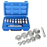 10pcs Bearing Race and Seal Bushing Driver Install Set, 9 Discs Collar Axle Housing Metric, Universa