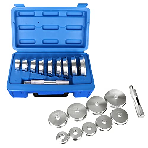 10Pcs Bearing Race And Seal Bushing Driver Install Set, 9 Discs Collar Axle Housing Metric, Universal Aluminum Bush Drive Seal Kit, Bearing Install Tool For Automotive Wheel Bearings #TOP25