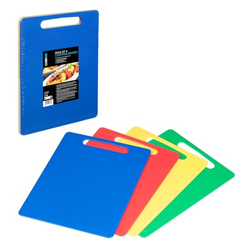 Chef Aid Large Multi-Colour Chopping Board Set, Multipurpose Anti-Slip Surface, Easy to Clean and Dishwasher Safe with Handle, Pack of 4 Cutting Boards Each Measuring 40 x 30cm - Image 2
