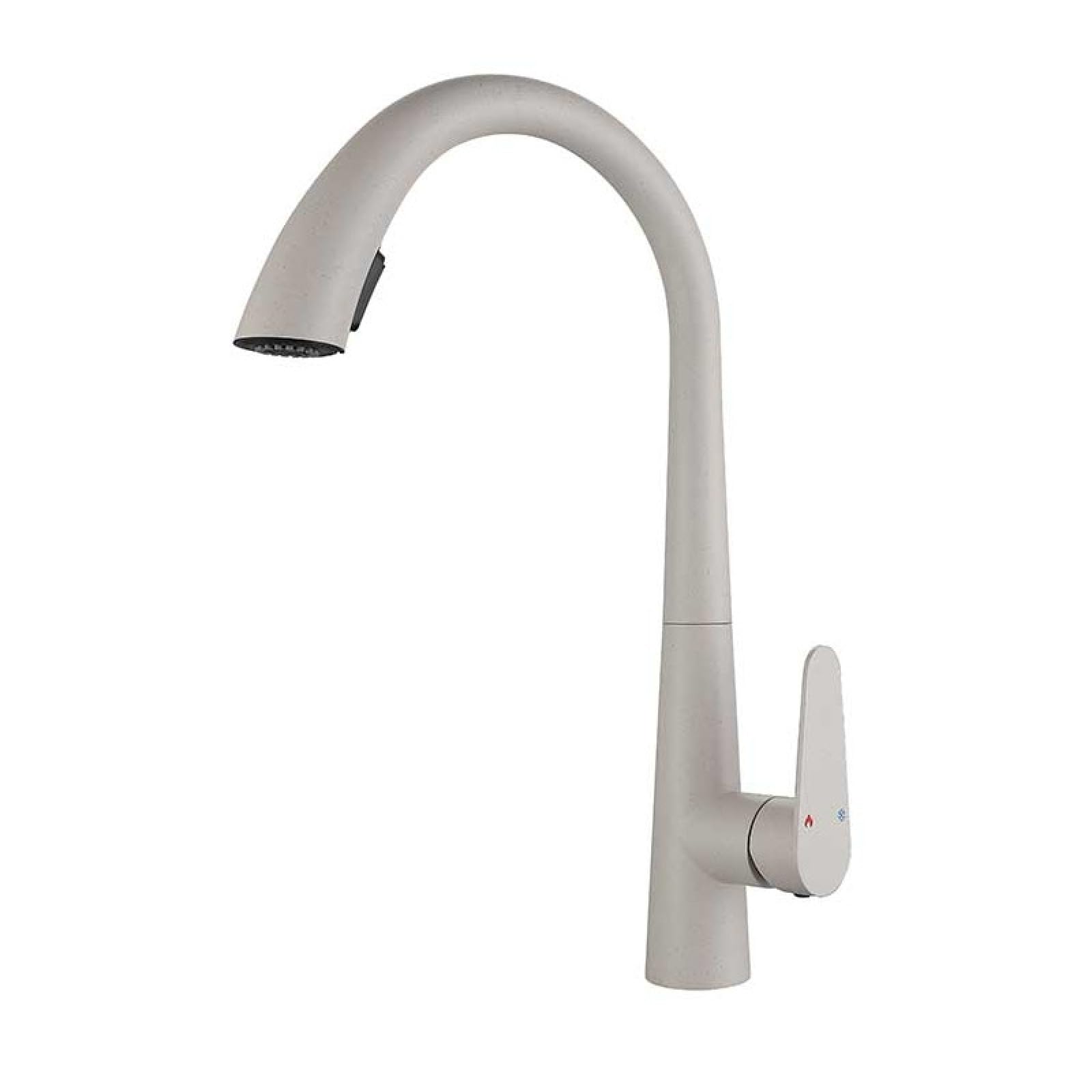 Fanjubei Oat-Colored Kitchen 304 Stainless Steel Pull-Out Retractable Rotating Faucet, Oat Color