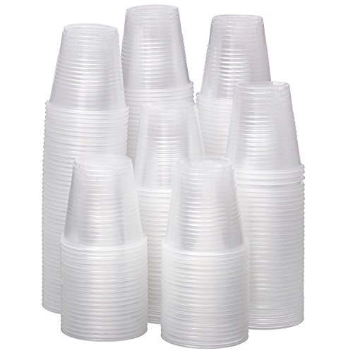 3.5 oz Disposable Plastic Cups | Clear Cups, Snack and Drink Size | Party, Event, Wedding, Kids | Recyclable Drinkware | Tea, Soda, Water, Juice, Milk (50 Pack 2500 Cups/Case)