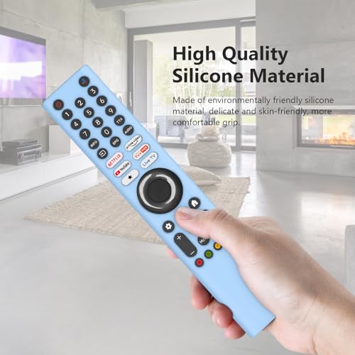 Image of Silicone Remote Cover for Xiaomi Mi TV 2025 Model Remote, Black, Diamond Textured, Precision Button Holes (LUMINIOUS Blue, XIAOMI TV 2025)