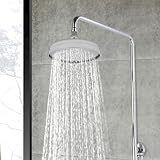 Duschkopf aus Edelstahl 8 Zoll Regendusche Regenduschkopf Überkopfbrause Regenbrause Rund Kopfbrause 20cm