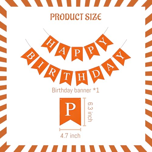Image of ZHENGYE Happy Birthday Banner Sign Decoration for Kids Women Man Birthday Party Decoration Supplies(Orange)