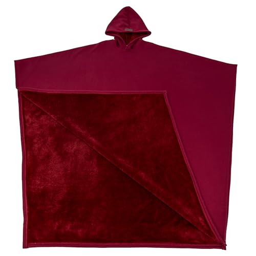 FREE THE SHEEP Eden Hoodie Oversized Weighted Hoodie Cloak with Ultra-Soft Faux Fur Liner (Wine 56 or Shorter)